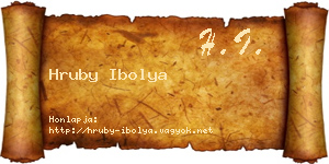 Hruby Ibolya névjegykártya